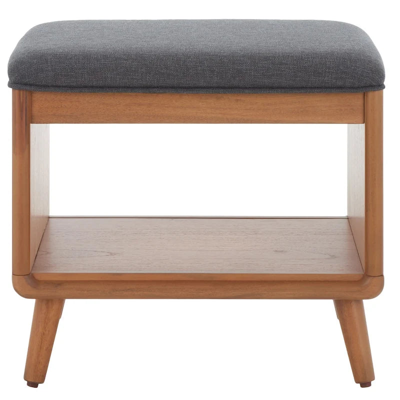 SAFAVIEH Marilla Open Shelf Bench with Cushion - 20  W x 15  D x 18  H - 20Wx15Dx18H