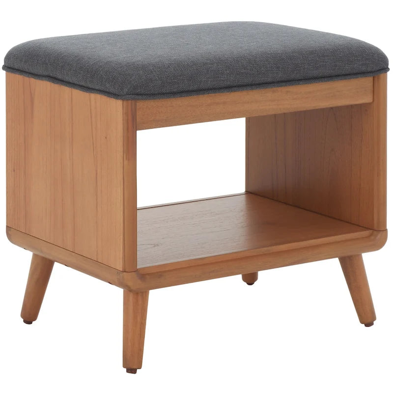 SAFAVIEH Marilla Open Shelf Bench with Cushion - 20  W x 15  D x 18  H - 20Wx15Dx18H