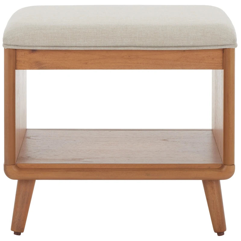 SAFAVIEH Marilla Open Shelf Bench with Cushion - 20  W x 15  D x 18  H - 20Wx15Dx18H