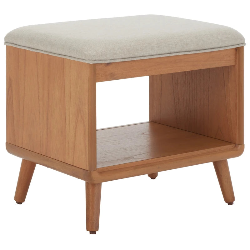 SAFAVIEH Marilla Open Shelf Bench with Cushion - 20  W x 15  D x 18  H - 20Wx15Dx18H