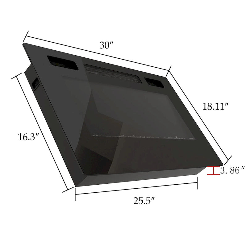 30  Recessed Electric Fireplace High Glossy TV Stand Combo Fireplace