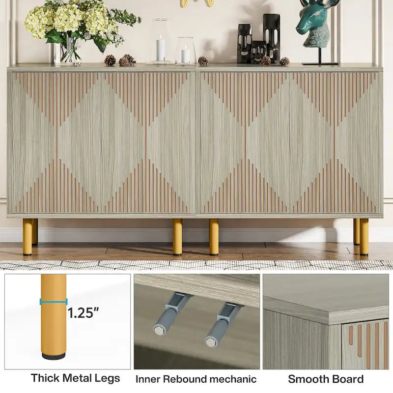 Modern Large White Storage Cabinet, Freestanding Floor Cabinet