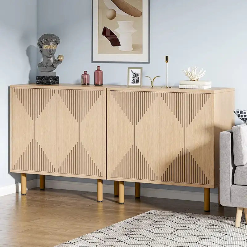 Modern Large White Storage Cabinet, Freestanding Floor Cabinet