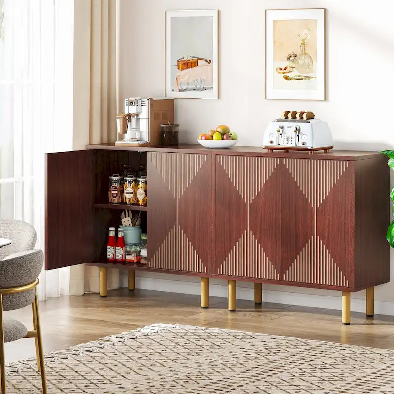 Modern Large White Storage Cabinet, Freestanding Floor Cabinet