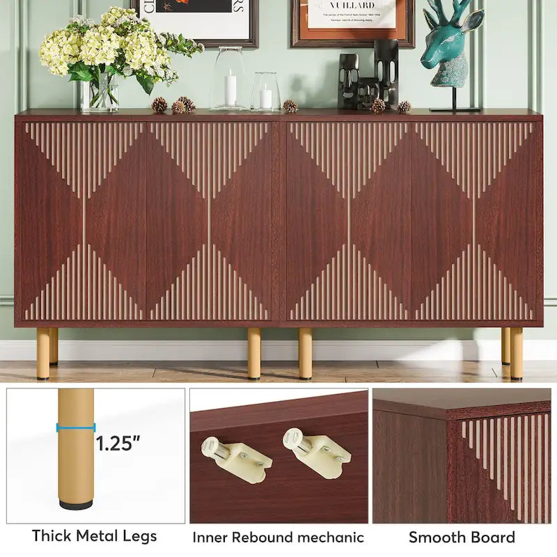 Modern Large White Storage Cabinet, Freestanding Floor Cabinet