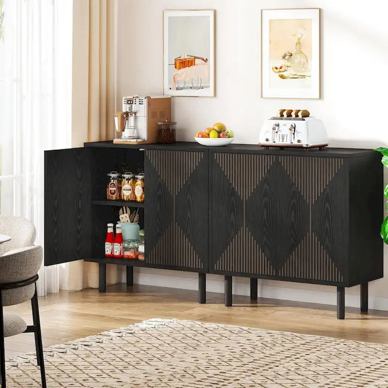 Modern Large White Storage Cabinet, Freestanding Floor Cabinet