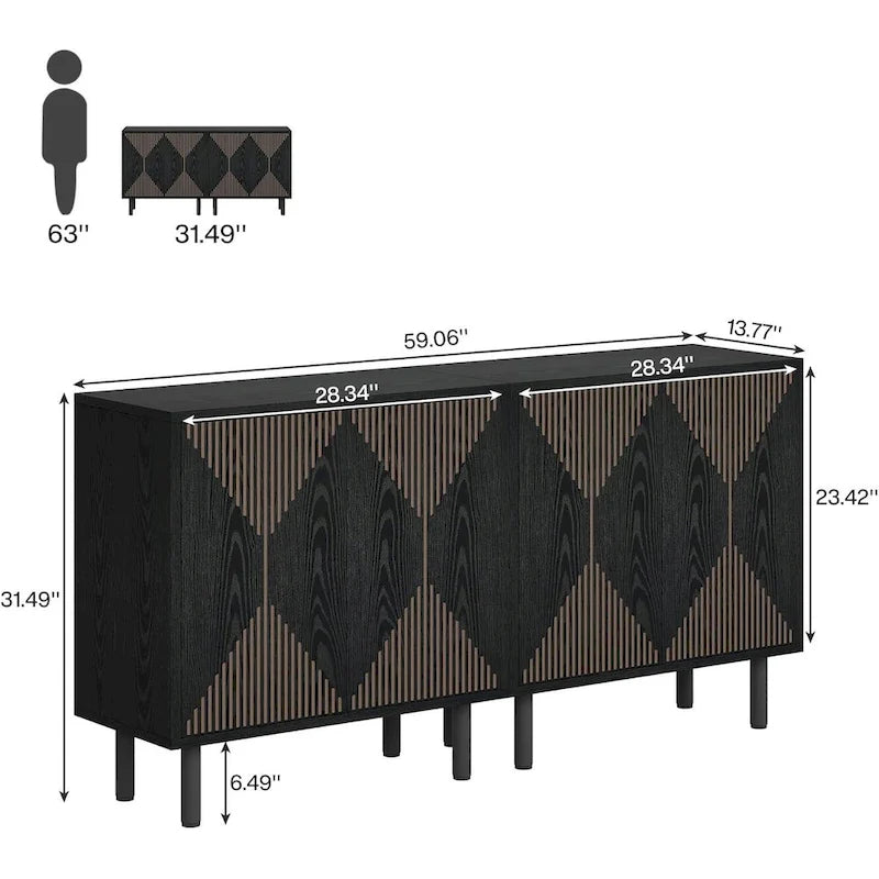 Modern Large White Storage Cabinet, Freestanding Floor Cabinet