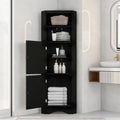 Home Tall Corner Cabinet with 2 Doors and 2 Tiers of Outside Shelves, Freestanding Storage Cabinet with Adjustable Shelves