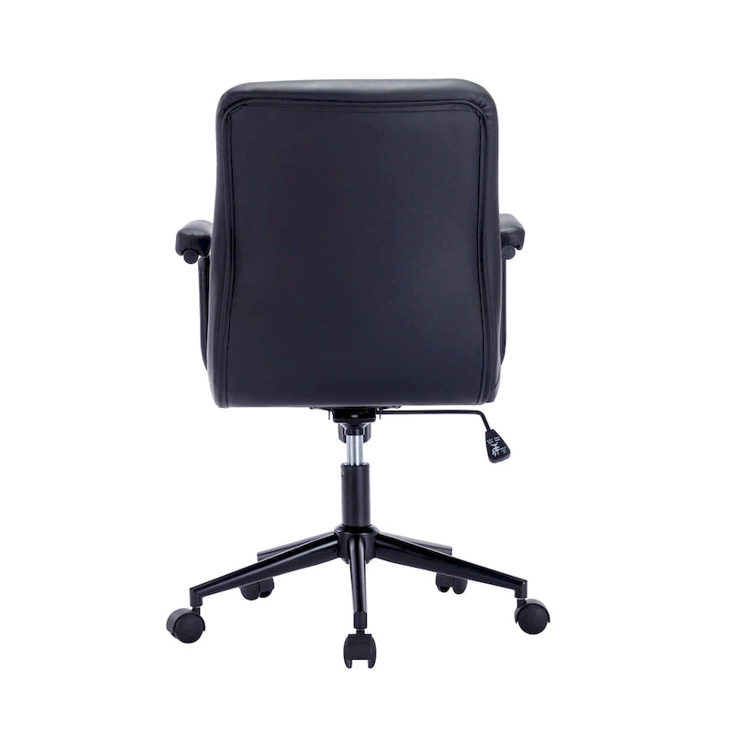 Porthos Home Ames Faux Leather Office Chair with Steel Roller Base, Central Tilt System