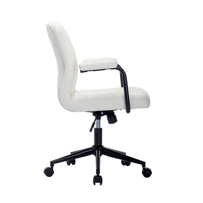 Porthos Home Ames Faux Leather Office Chair with Steel Roller Base, Central Tilt System