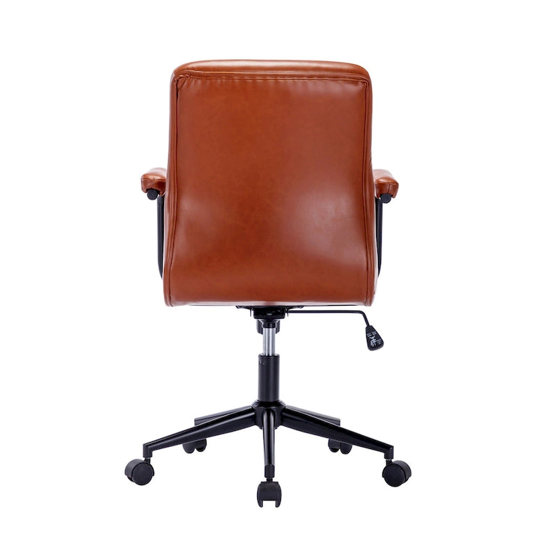 Porthos Home Ames Faux Leather Office Chair with Steel Roller Base, Central Tilt System