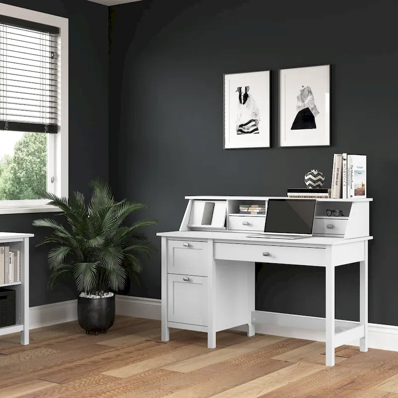 Broadview 54W Computer Desk with Desktop Organizer by Bush Furniture
