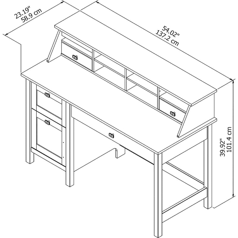 Broadview 54W Computer Desk with Desktop Organizer by Bush Furniture