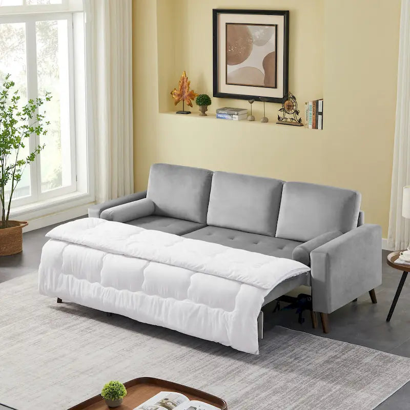 88  Reversible Pull out Sleeper Sectional Storage Sofa Bed,Corner sofa-bed with Storage Chaise Left/Right Handed Chaise