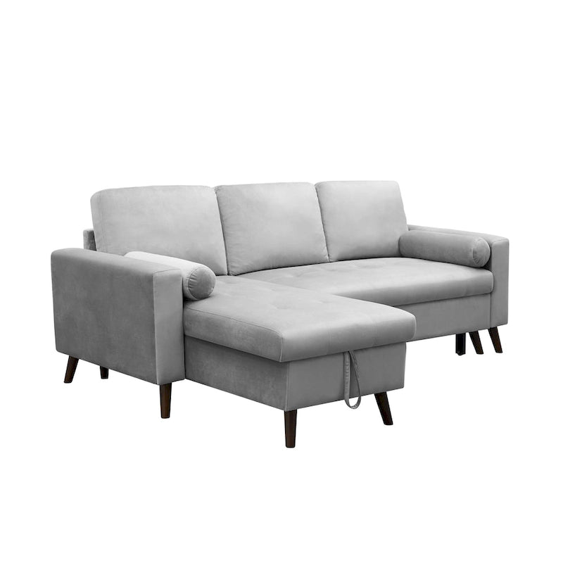 88  Reversible Pull out Sleeper Sectional Storage Sofa Bed,Corner sofa-bed with Storage Chaise Left/Right Handed Chaise
