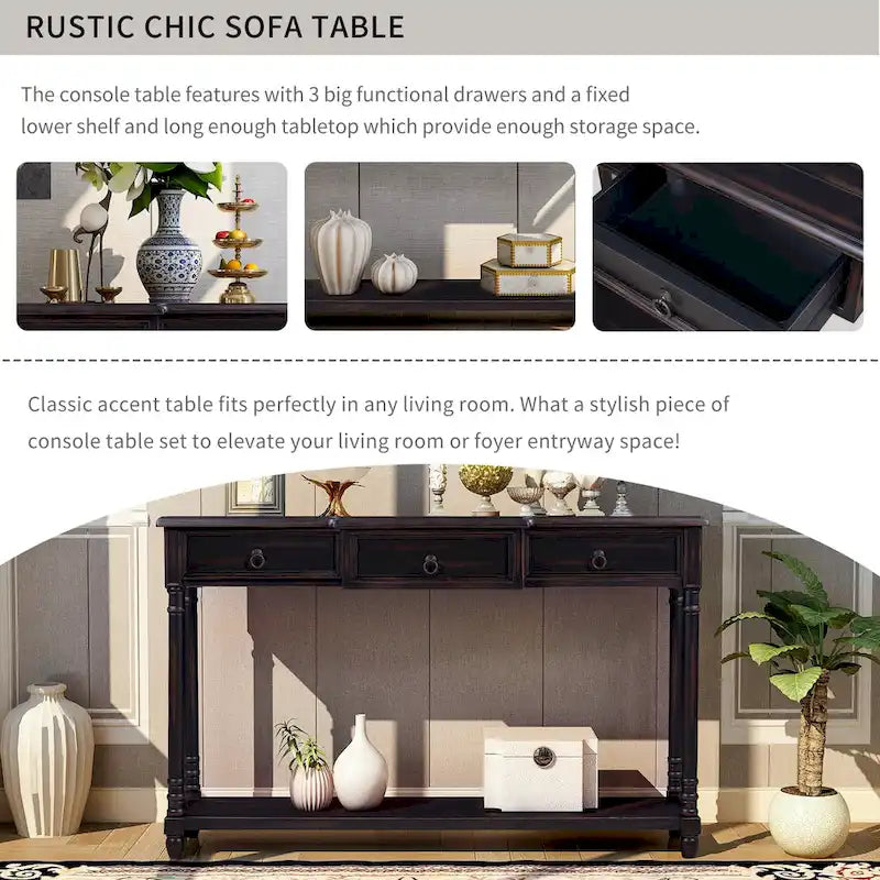 Modern Sofa Table with Drawers