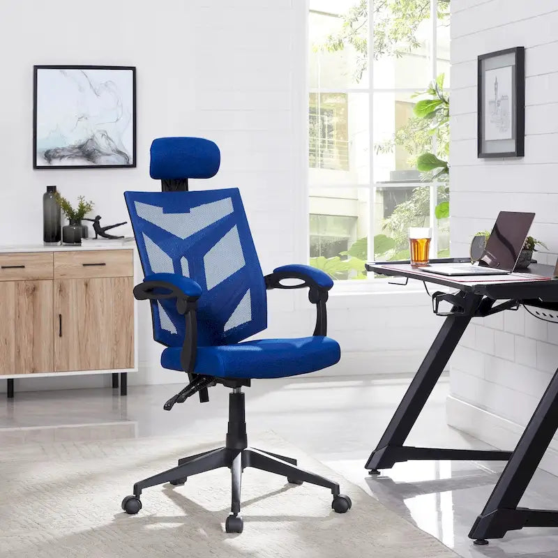 Adjustable Ergonomic Office Chair with Headrest Ergonomic Desk Chair High Back Mesh Office Chairs with Lumbar Support and Wheels