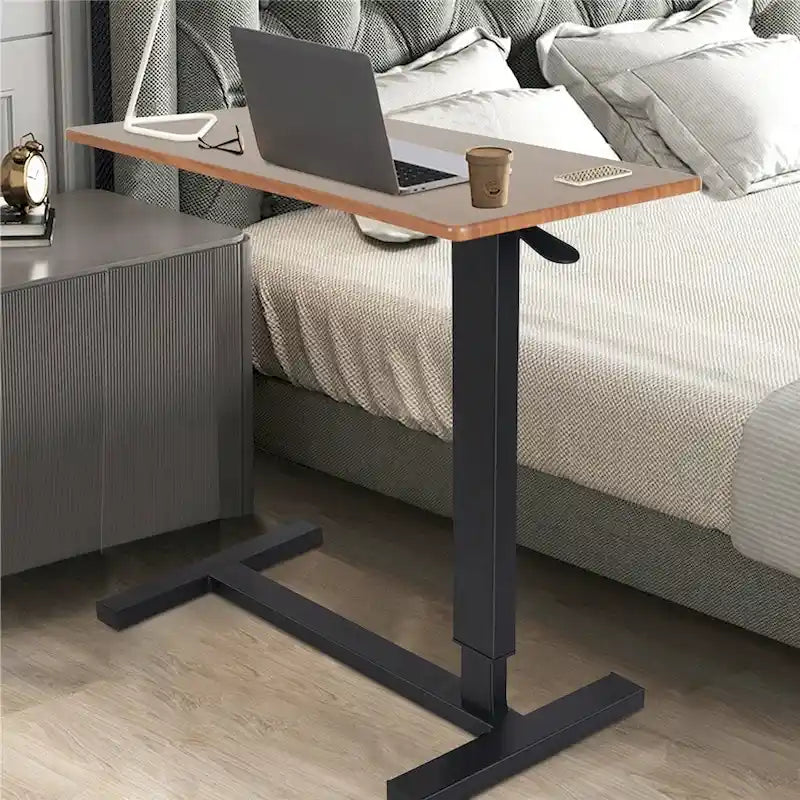 Rolling Overbed Adjustable Laptop Cart Side Table Stand for Couch