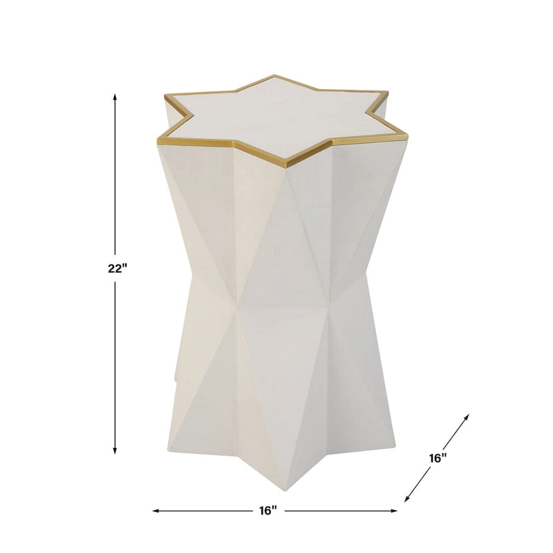 Uttermost Capella White Accent Table - 16 W x 22 H x 16 D