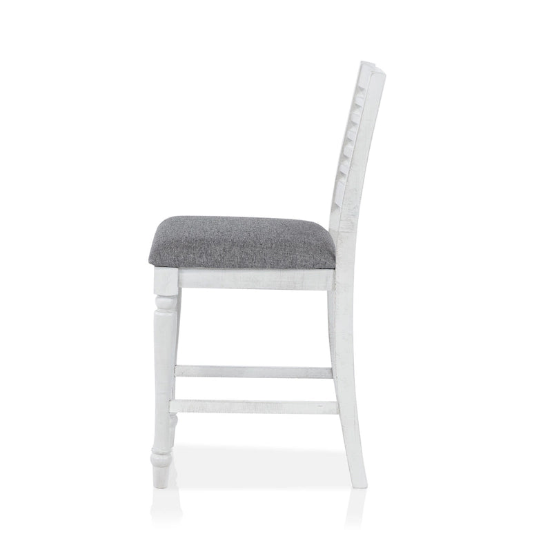 Ionessa Contemporary Antique White Wood 7-Piece Counter Height Dining Table Set by Furniture of America