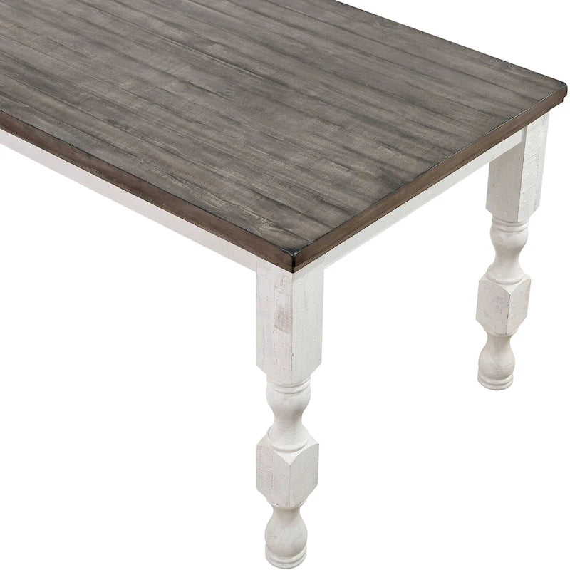 Ionessa Contemporary Antique White Wood 7-Piece Counter Height Dining Table Set by Furniture of America