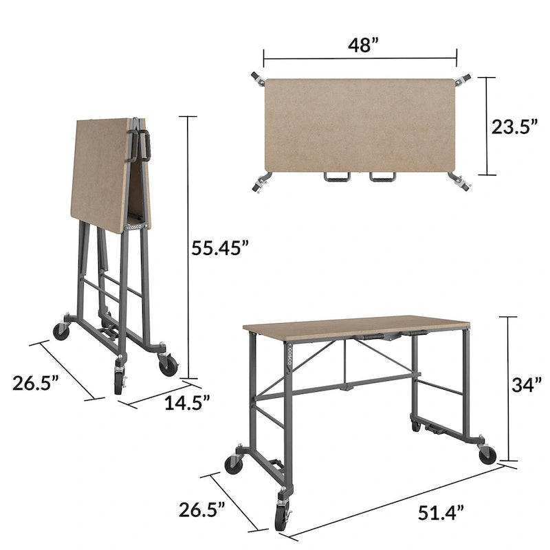 COSCO Smartfold Portable Folding Work desk with MDF work top