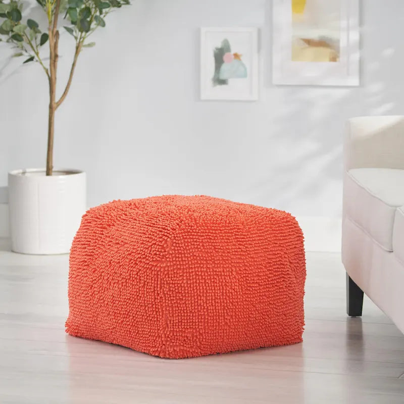 Moloney Modern Microfiber Chenille Pouf by Christopher Knight Home