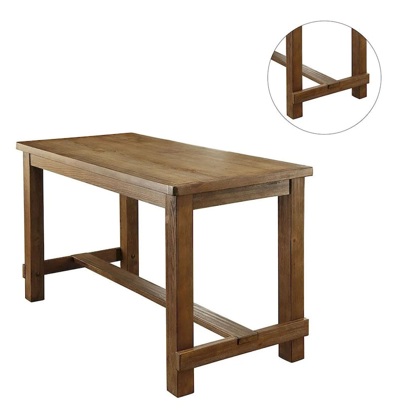 Rectangular Counter Height Table in Natural Tone - Natural Tone