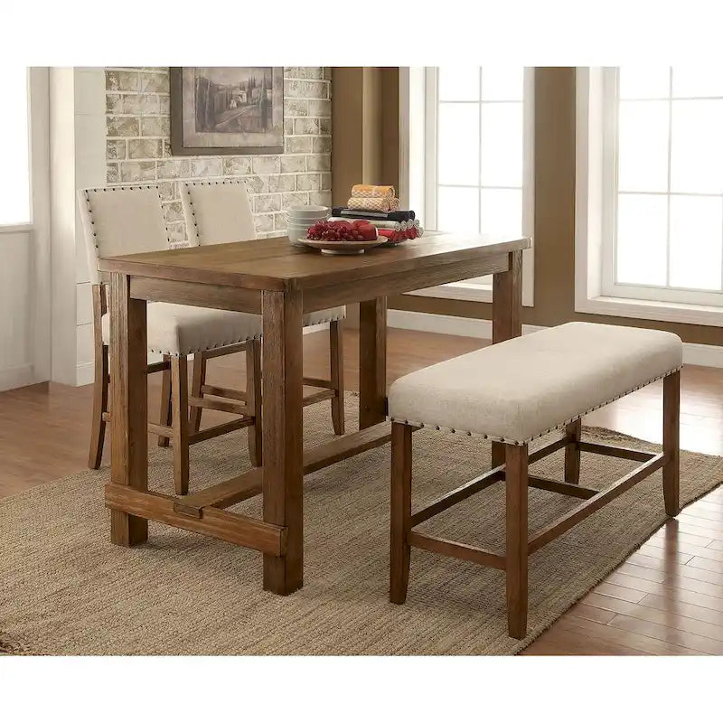 Rectangular Counter Height Table in Natural Tone - Natural Tone