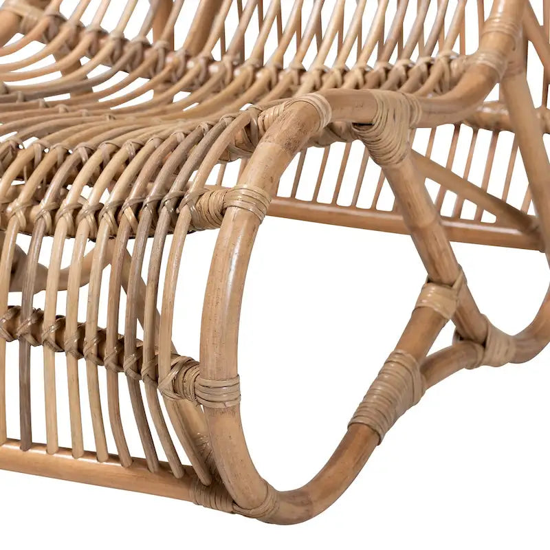 Genera Modern Bohemian Natural Rattan Lounge Chair