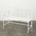 Sullivans Crisp White Metal Garden Bench 36 H White - 45.5 L x 18.5 W x 36 H