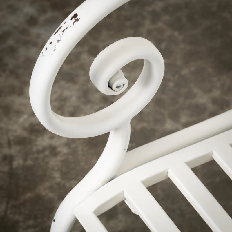 Sullivans Crisp White Metal Garden Bench 36 H White - 45.5 L x 18.5 W x 36 H