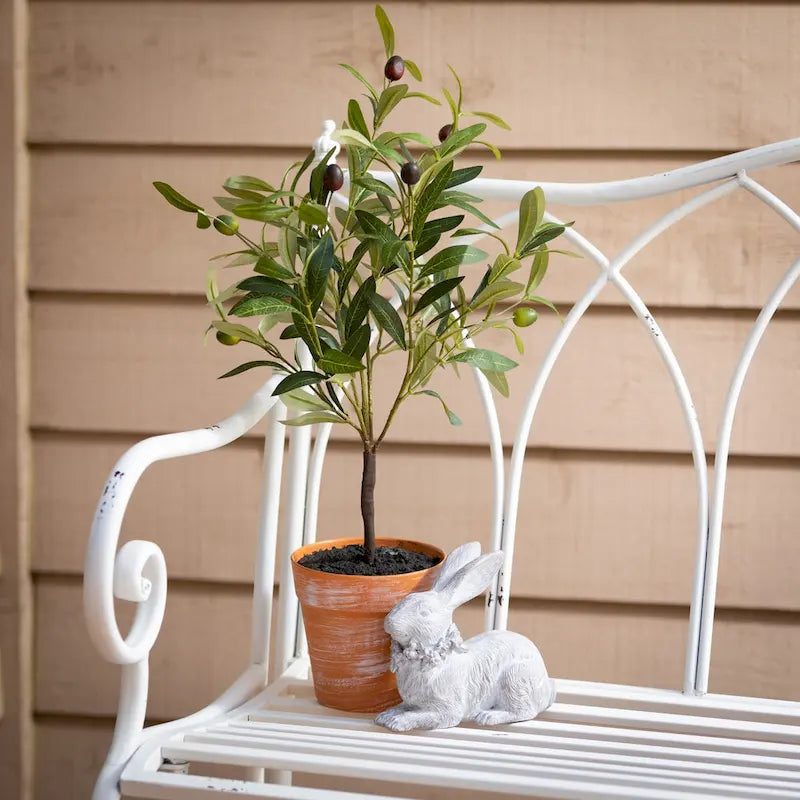 Sullivans Crisp White Metal Garden Bench 36 H White - 45.5 L x 18.5 W x 36 H