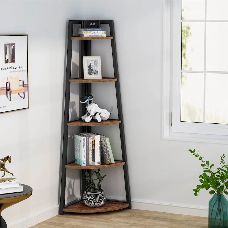 5 tier Bathroom Storage Shelf Tower Cabinet Corner Shelves
