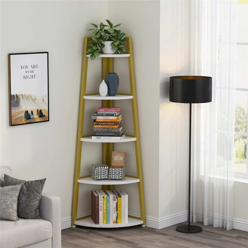 5 tier Bathroom Storage Shelf Tower Cabinet Corner Shelves