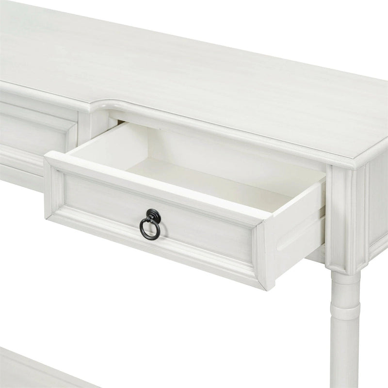 Merax Console Table Sofa Table with Projecting Drawers and Shelf for Entryway
