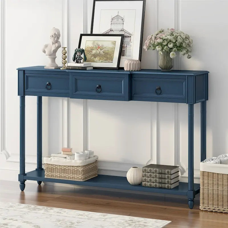 Merax Console Table Sofa Table with Projecting Drawers and Shelf for Entryway