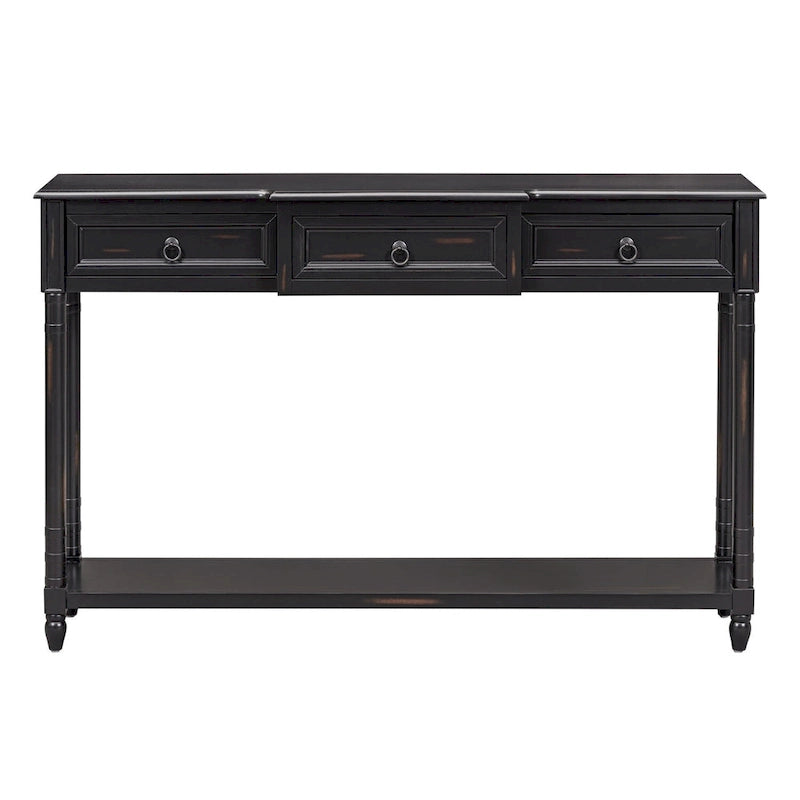Merax Console Table Sofa Table with Projecting Drawers and Shelf for Entryway