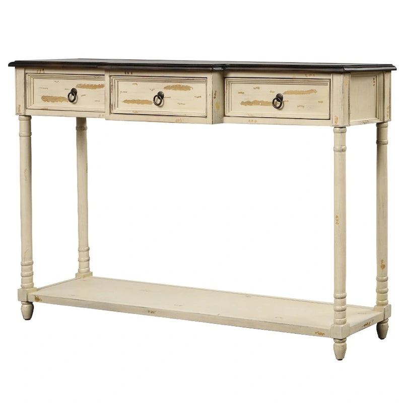 Merax Console Table Sofa Table with Projecting Drawers and Shelf for Entryway