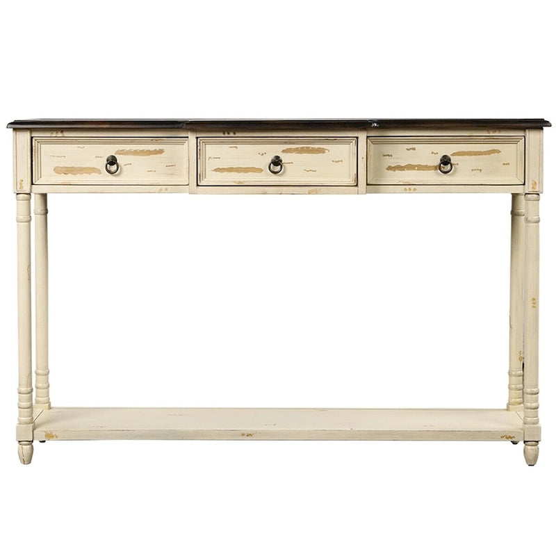Merax Console Table Sofa Table with Projecting Drawers and Shelf for Entryway