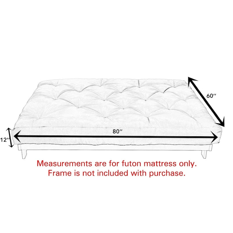 TruPedic 12-in. Queen Granite Grey Futon Mattress