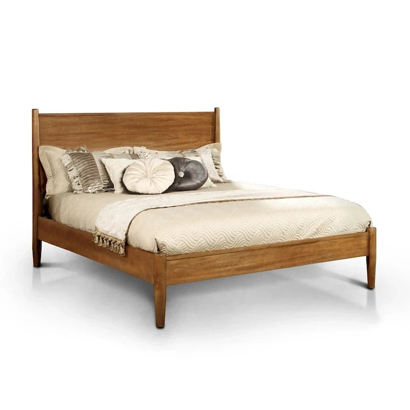 Fopp Mid-Century Modern Oak Wood 3-Piece Platform Bedroom Set by Furniture of America
