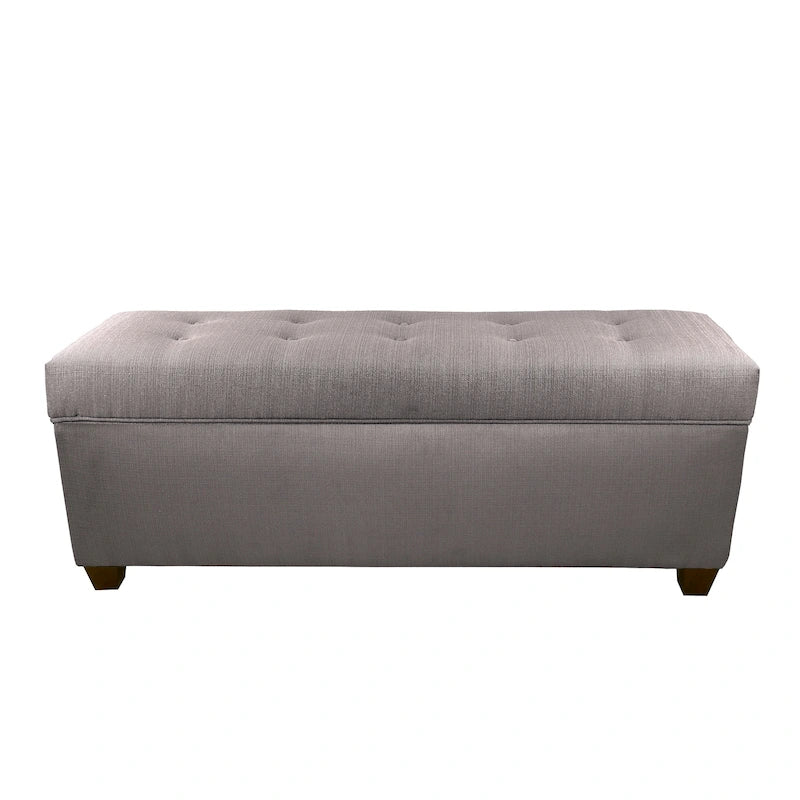 Sole Secret Button Tufted Linen Storage Bench