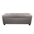 Sole Secret Button Tufted Linen Storage Bench