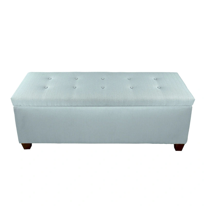 Sole Secret Button Tufted Linen Storage Bench