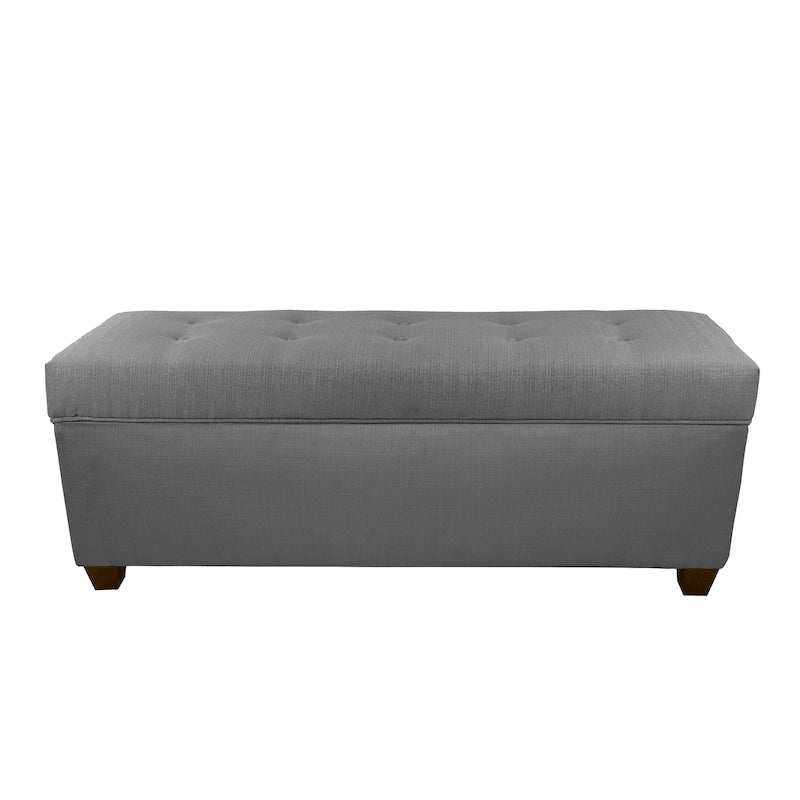 Sole Secret Button Tufted Linen Storage Bench