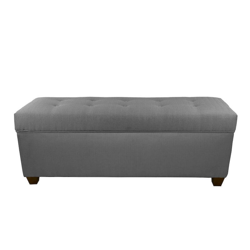 Sole Secret Button Tufted Linen Storage Bench