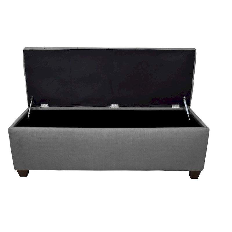 Sole Secret Button Tufted Linen Storage Bench