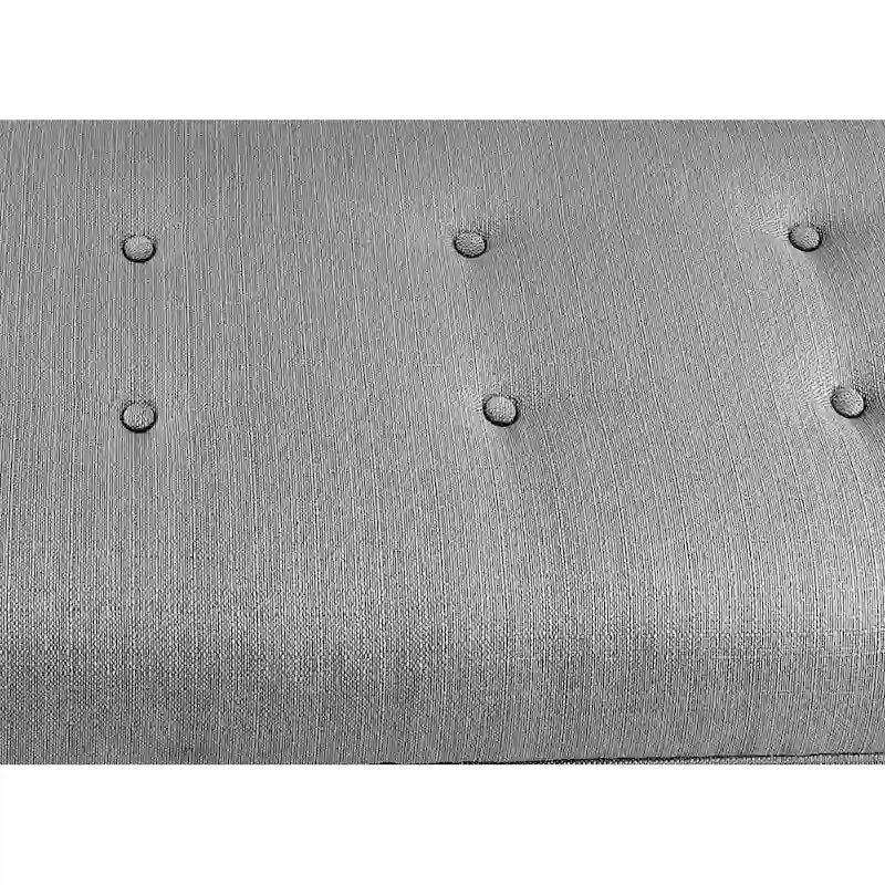 Sole Secret Button Tufted Linen Storage Bench