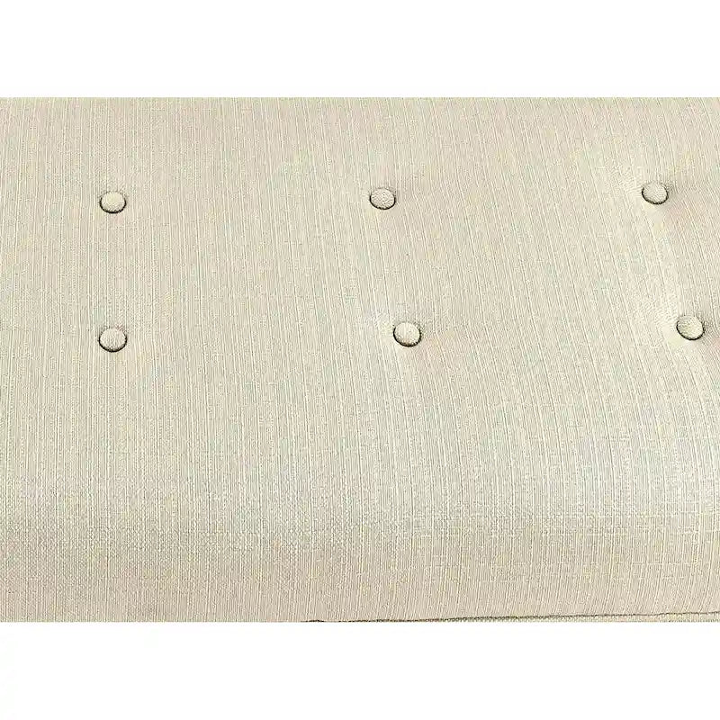 Sole Secret Button Tufted Linen Storage Bench